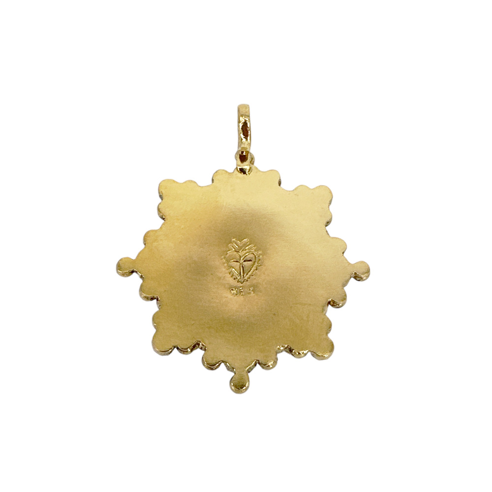VIRGINS SAINTS & ANGELS VSA Cloister Sacred Heart Medallion in Gold - Picture 4 of 5